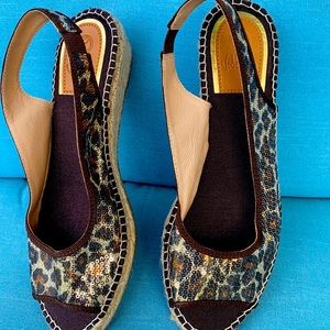 Peep toe sandal espadrilles NWOT